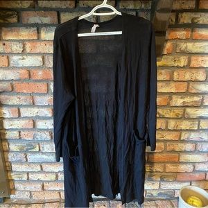 Long black cardigan